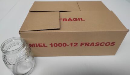 Frasco miel 1kg con celdillas grabadas - Caja 12 unidades
